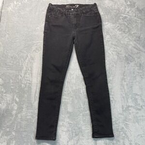 Seven7 Jeans Womens 10 Black Denim Stretch Streetwear Grunge Comfort Skinny Leg